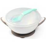 BABY ONO Dětská miska s přísavkou a lžičkou bílo-šedá 42724 – Zbozi.Blesk.cz