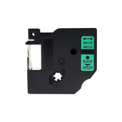 Kompatibilní páska s Dymo 40919, S0720740, 9 mm x 7 m černý tisk / zelený podklad – Zboží Živě