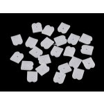 Silikonové koncovky na ploché, kovové a plastové kostice šíře 6; 8; 12 mm - (12 mm) transparent (50 ks) – Zboží Dáma
