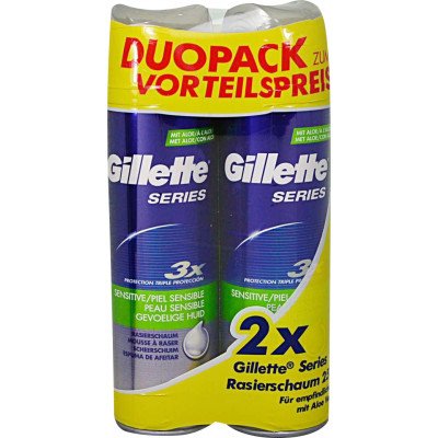 Gillette Series Sensitive pěna na holení 2 x 250 ml – Zbozi.Blesk.cz