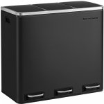 Songmics Odpadkový koš 3v1 54l černý LTB54BK – Sleviste.cz