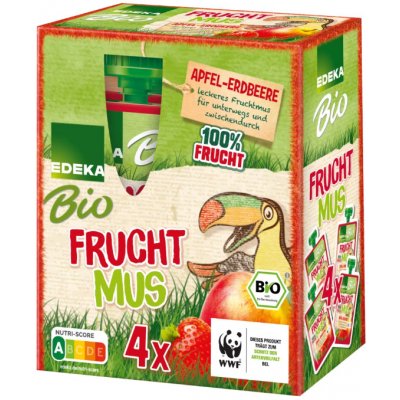 Edeka BIO kapsička s Jablkem a Jahodami 4 x 100 g – Hledejceny.cz