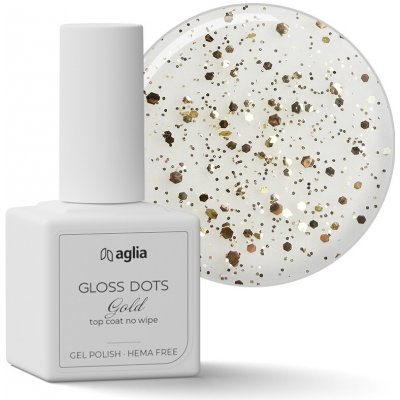 Aglia Gloss Dots bezvýpotkový top coat gold 15 ml – Zboží Dáma