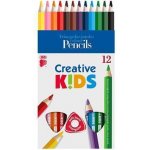 ICO 7140133002 365512 barevné pastelky Creative Kids 12 ks trojúhelníkový tvar jumbo