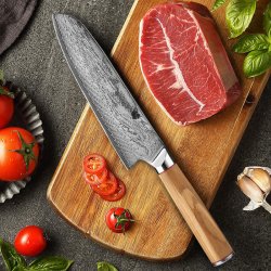 Swityf Damaškový nůž santoku 18 cm oliva