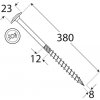 Vrut speciální DOMAX CT tesařský konstrukční vrut s talířovou hlavou zinek žlutý DMX ø (mm): 8, délka vrutu: 380, TORX: T40