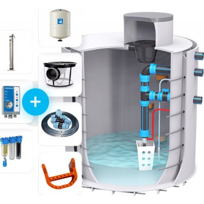 Plastino Sestava dvouplášťový 15m3 nádrž k zalévání a splachování WC – Hledejceny.cz