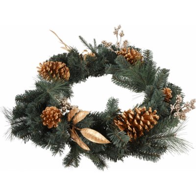 Home Styling Collection Vánoční věnec zlaté zdobení 60 x 13 cm – Zboží Dáma