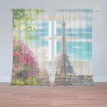 Sablio Záclony Paříž Eifellova věž Mraky: 2ks 150x250cm – Zboží Mobilmania