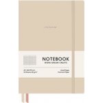 SHKOLYARYK Zápisník Genius A5, čtverečkovaný, 96 listů, tvrdé desky Latte – Zboží Živě