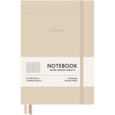 SHKOLYARYK Zápisník Genius A5, čtverečkovaný, 96 listů, tvrdé desky Latte – Zboží Živě