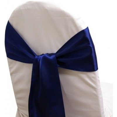 Stuha na židle saténová 15x270 cm - tm.modrá – Sleviste.cz