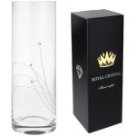 Bohemia Crystal Skleněná váza válec paprsky - 300 mm Swarovski, Preciosa – Sleviste.cz