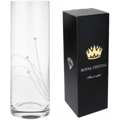 Bohemia Crystal Skleněná váza válec paprsky - 300 mm Swarovski, Preciosa – Sleviste.cz