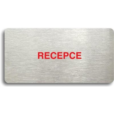 Accept Piktogram "RECEPCE" (160 × 80 mm) (stříbrná tabulka - barevný tisk bez rámečku) – Zboží Mobilmania