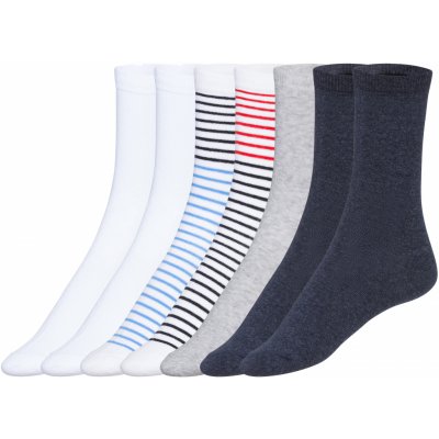 Esmara dámské ponožky s BIO bavlnou 7 párů bílá / šedá / navy modrá