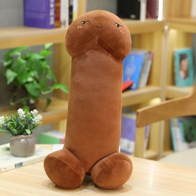 S-LINE Penis Plushie plyšový polštář Big penis hnědý 30cm – Sleviste.cz