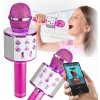Karaoke Bezdrátový bluetooth karaoke mikrofon růžový