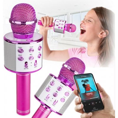 Bezdrátový bluetooth karaoke mikrofon růžový – Zboží Mobilmania