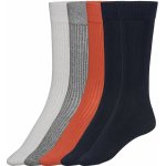 Livergy pánské ponožky s BIO bavlnou 5 párů oranžová / šedá / námořnická modrá – Zboží Dáma