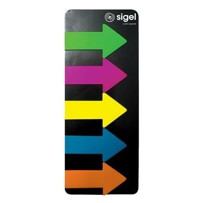 Štítek, plastový, 5x25 listů, 25x45 mm, SIGEL „Šipky“, smíšené barvy HN600 – Hledejceny.cz