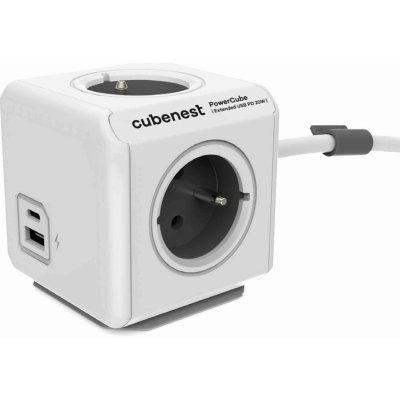 Cubenest PowerCube Extended USB A+C PD 20 W Grey 6974699970828 – Zboží Mobilmania