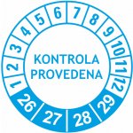 Kontrola provedena 2026-2029 samolepící vinylová fólie 25 mm aršík 30 kusů – Hledejceny.cz
