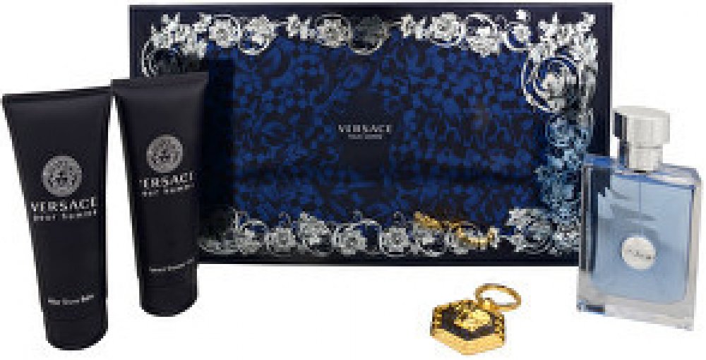 Versace Pour Homme EDT 100 ml + sprchový gel 100 ml + balzám po holení 100  ml + klíčenka dárková sada | Srovnanicen.cz