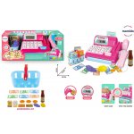 Mamido Dětská pokladna s nákupním košíkem a potravinami růžová 18ks kalkulačka – Hledejceny.cz