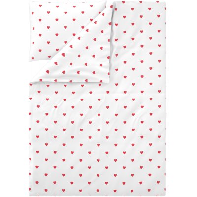 Livarno povlečení Renforcé bílá/červená 140x200 70x90 – Zboží Dáma