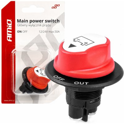 Hlavní vypínač autobatérie 12/24V max.50A AMiO-03025 | Zboží Auto