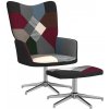 Křeslo vidaXL 328202 relaxační se stoličkou patchwork textil