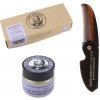 Kosmetická sada Captain Fawcett's Lavender vosk na knír 15 ml + Captain Fawcett Comb skládací hřeben na knír dárková sada