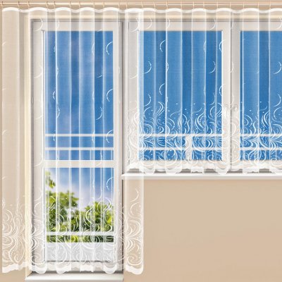 Hotová žakárová záclona BELLA - balkonový komplet – Zboží Mobilmania