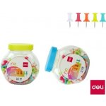 Připínáčky dóza 100ks barevné DELI E0054 – Zboží Dáma