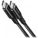 Axagon BUCM-CM10AB HQ USB-C USB-C, USB 2.0, PD 60W 3A, ALU, oplet, 1m, černý – Zboží Mobilmania