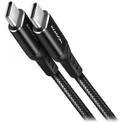 Axagon BUCM-CM10AB HQ USB-C USB-C, USB 2.0, PD 60W 3A, ALU, oplet, 1m, černý – Zboží Mobilmania