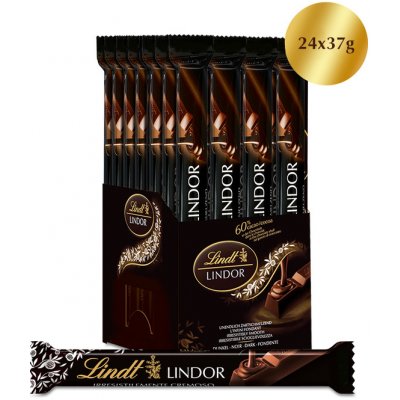 Lindor tyčinka Hořká čokoláda plněná krémovou náplní 24 x 37 g – Sleviste.cz