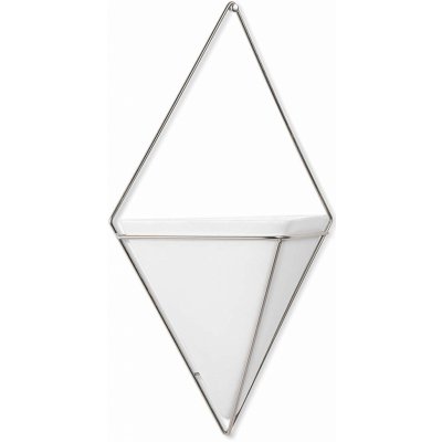 Umbra TRIGG Nástěnná váza velká, Váza,Imitaceace, Obývací pokoj, Bytové doplňky, Keramika, Bílá/Niklová, 470752-670 – Hledejceny.cz