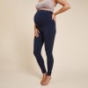 Těhotenské kalhoty Kimjaly legíny na jógu pro těhotné námořnické modré