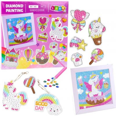 LEAN Toys Diamantová mozaika přívěšky jednorožci barevné 25149 – Sleviste.cz