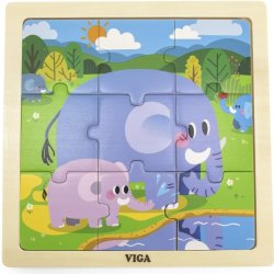 Viga puzzle 9 dílků sloni