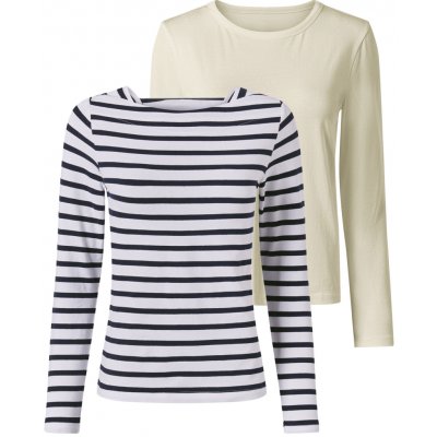 esmara Dámské triko s dlouhými rukávy bílá / navy modrá – Zboží Dáma esmara Dámské triko s dlouhými rukávy bílá / navy modrá – Zboží Dáma