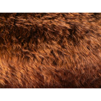 Umělá kožešina, metráž, zrzavě hnědá, vlas 45 mm, š. 149 cm vzorek kožešiny – Zboží Mobilmania