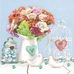 Ubrousek 33x33cm Kytice ve váze – Sleviste.cz