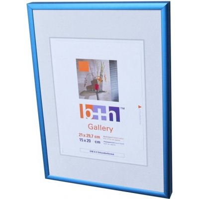 Hlinikový rámeček AS modrý Rozměr: 15x20, Typ zasklení: Plexisklo čiré – Zbozi.Blesk.cz