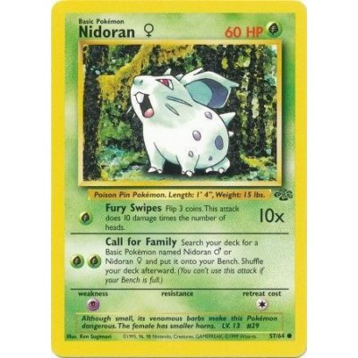Pokémon kusová karta JU 57/64 Nidoran F - Jungle Stav: Good