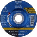 PFERD TOOLS 62011640 E 115-7 PSF STEELOX brusný kotouč lomený Průměr 115 mm Ø otvoru 22.23 mm nerezová ocel, ocel 10 ks – Zboží Dáma