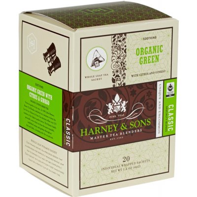 Harney & Sons Organický zelený čaj s citronem a ginkgem Classic 20 sáčků