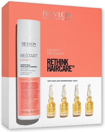 Revlon Professional Restart Density Vánoční sada posilující šampon 250 ml + ampule proti vypadávání vlasů 4 x 5 ml dárková sada